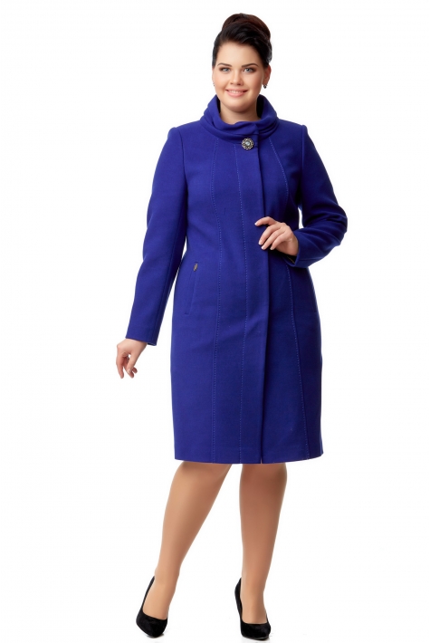Женское пальто из текстиля с воротником 8000939