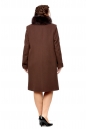 Женское пальто из текстиля с воротником, отделка песец 8000993-3