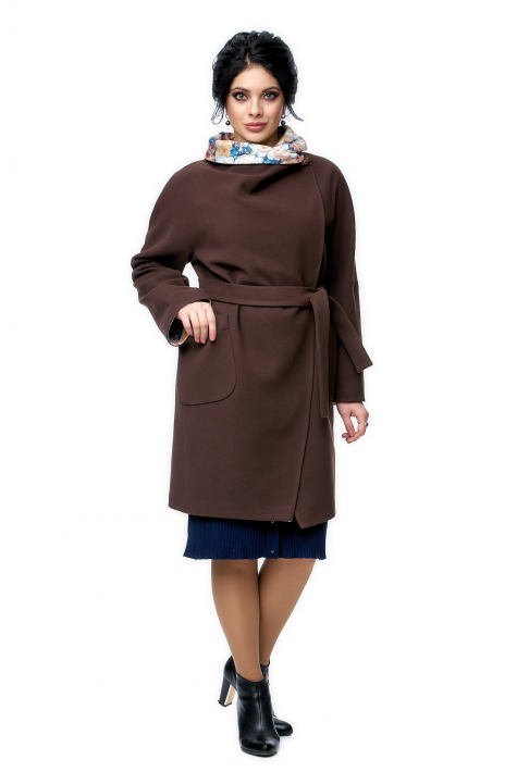Женское пальто из текстиля с воротником 8001033