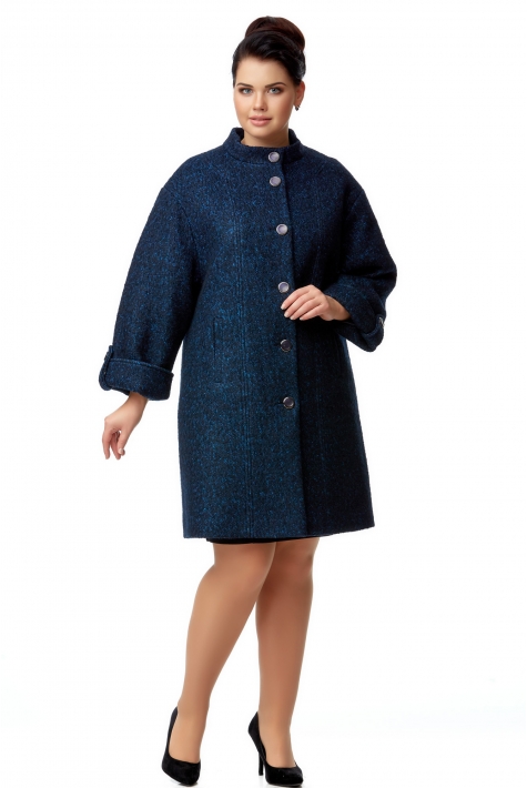 Женское пальто из текстиля с воротником 8001937