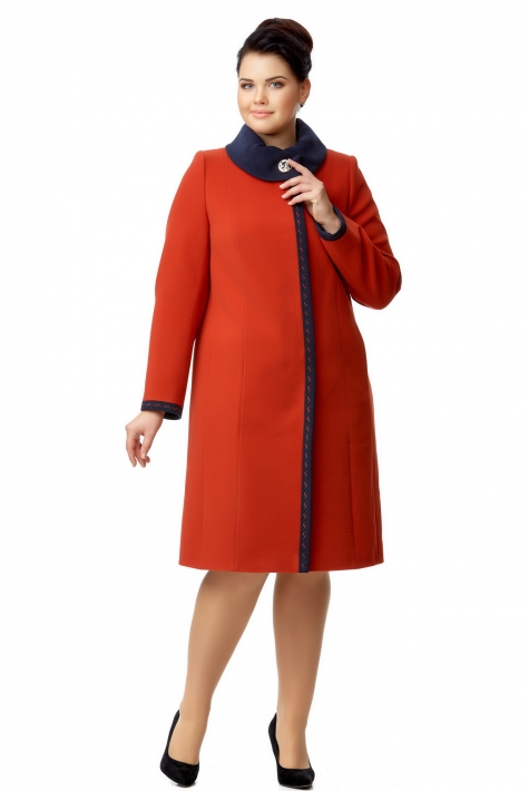 Женское пальто из текстиля с воротником 8001942