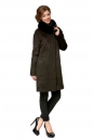 Женское пальто из текстиля с воротником, отделка песец 8002065-2