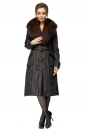 Женское пальто из текстиля с воротником, отделка енот 8003031
