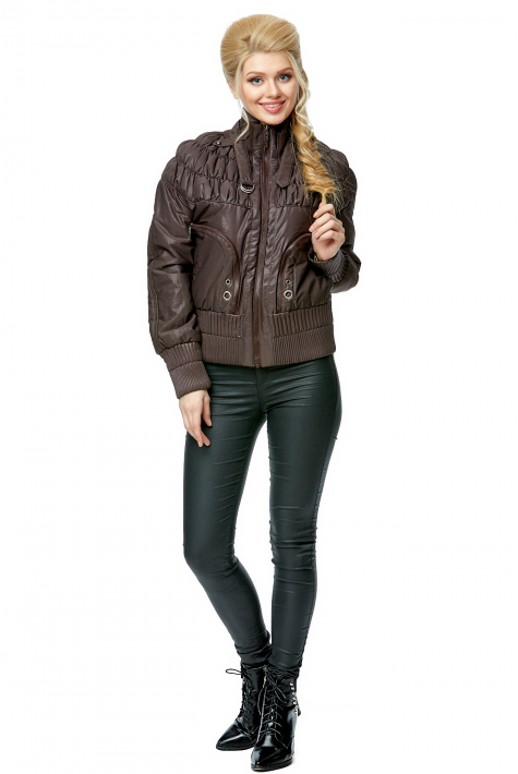 Куртка женская из текстиля с воротником 8008650