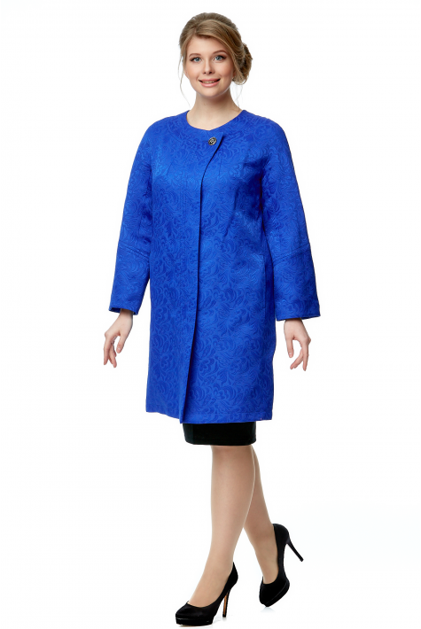 Женское пальто из текстиля без воротника 8009911