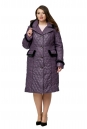 Женское пальто из текстиля с капюшоном, отделка норка 8010029