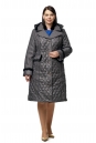 Женское пальто из текстиля с капюшоном, отделка норка 8010035