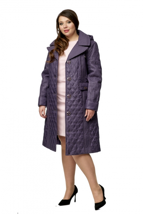 Женское пальто из текстиля с капюшоном 8010069
