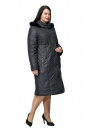Женское пальто из текстиля с капюшоном, отделка песец 8010105-2