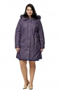 Женское пальто из текстиля с капюшоном, отделка песец 8010187-2