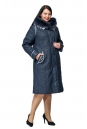 Женское пальто из текстиля с капюшоном, отделка песец 8010500-2