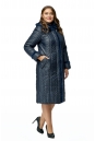 Женское пальто из текстиля с капюшоном, отделка песец 8010606
