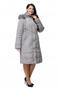 Женское пальто из текстиля с капюшоном, отделка песец 8010634-2