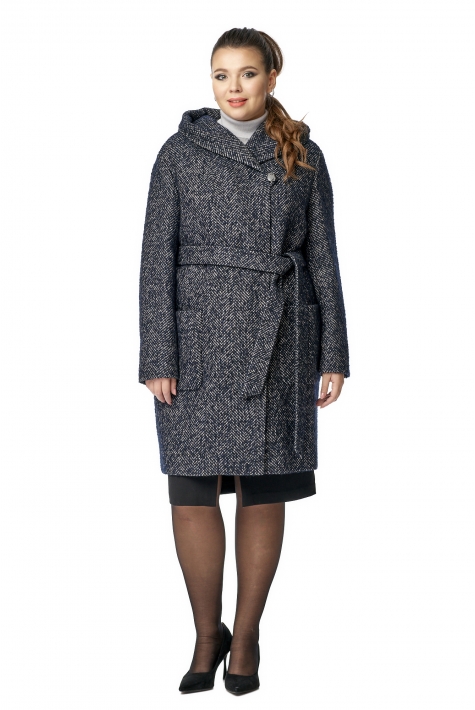 Женское пальто из текстиля с капюшоном 8010638
