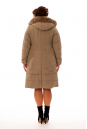 Женское пальто из текстиля с капюшоном, отделка песец 8010643-2
