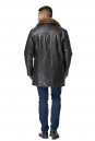Мужская кожаная куртка из натуральной кожи на меху с воротником, отделка енот 8011058-2