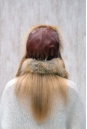 Шапка женская из натуральной кожи с лисой 8011236-3