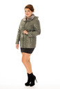 Куртка женская из текстиля с капюшоном, отделка искусственный мех 8011773-2