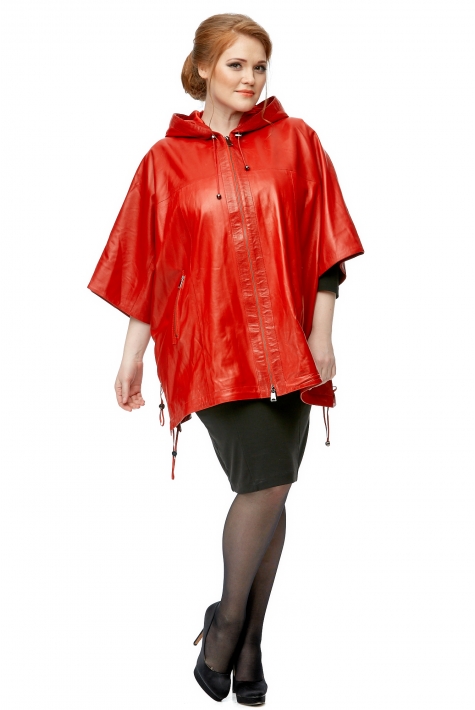 Женская кожаная куртка из натуральной кожи с капюшоном 8011816
