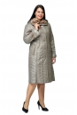 Женское пальто из текстиля с капюшоном, отделка искусственный мех 8011869-2
