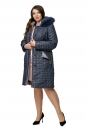 Женское пальто из текстиля с капюшоном, отделка песец 8012052