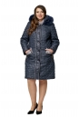 Женское пальто из текстиля с капюшоном, отделка песец 8012052-2