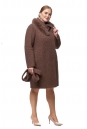 Женское пальто из текстиля с воротником, отделка песец 8012087-2