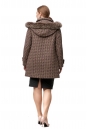 Женское пальто из текстиля с капюшоном, отделка песец 8012212-3