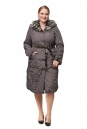 Женское пальто из текстиля с капюшоном, отделка искусственный мех 8012385-2