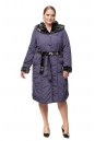 Женское пальто из текстиля с капюшоном, отделка искусственный мех 8012386