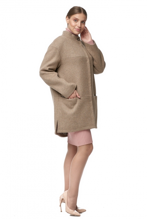 Женское пальто из текстиля с воротником 8012583