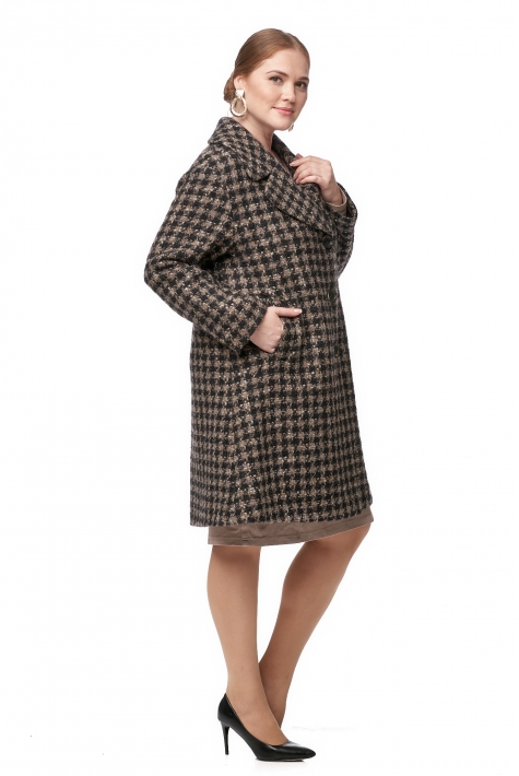 Женское пальто из текстиля с воротником 8012587