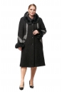 Женское пальто из текстиля с воротником, отделка песец 8012982-2