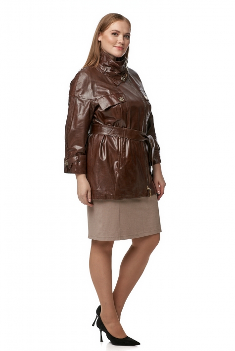 Женская кожаная куртка из натуральной кожи с воротником 8013163