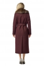 Женское пальто из текстиля с воротником, отделка песец 8013266-2