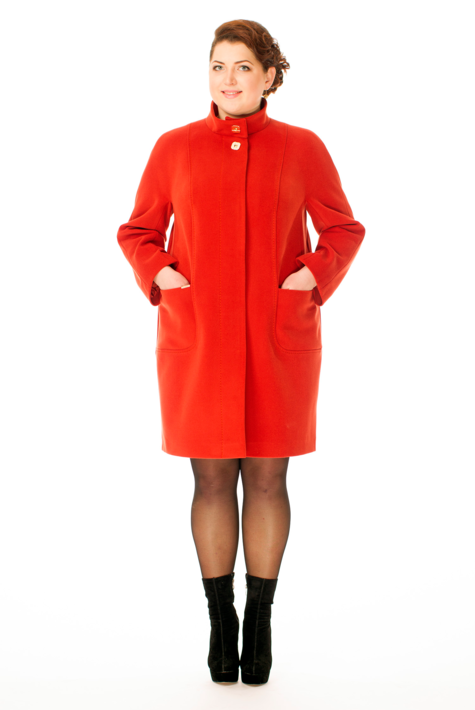 Женское пальто из текстиля с воротником 8013620
