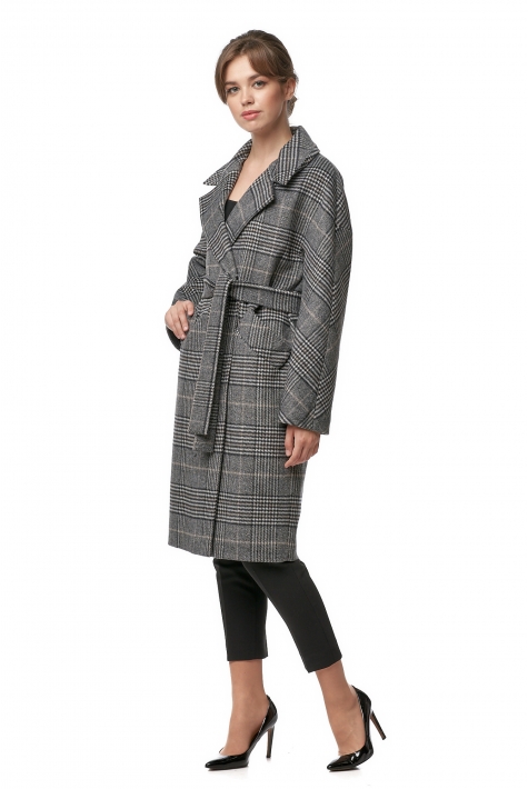 Женское пальто из текстиля с воротником 8013633