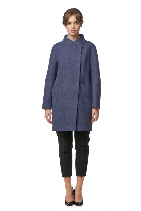 Женское пальто из текстиля с воротником 8013634
