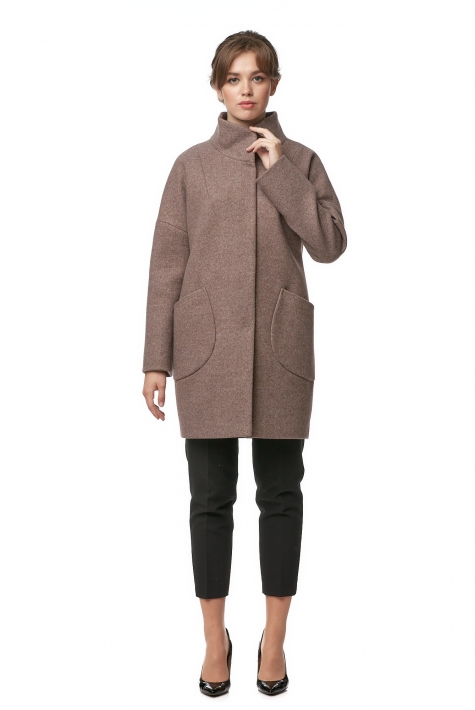 Женское пальто из текстиля с воротником 8013635