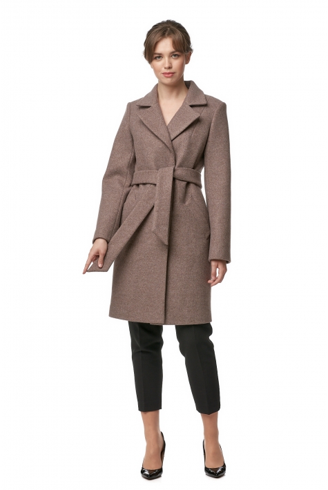 Женское пальто из текстиля с воротником 8013637
