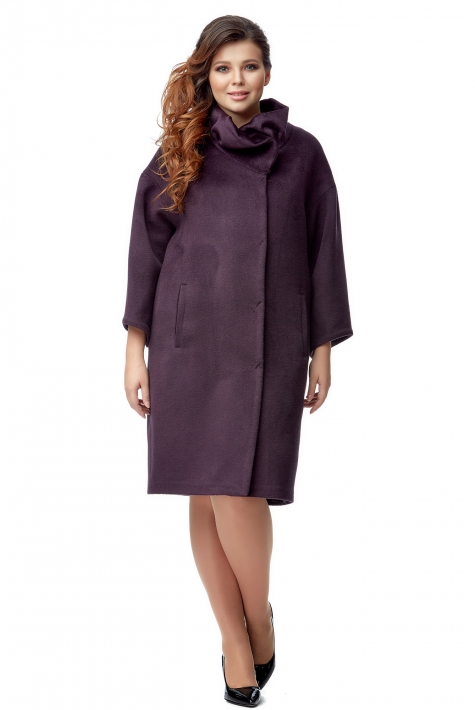 Женское пальто из текстиля с воротником 8013680