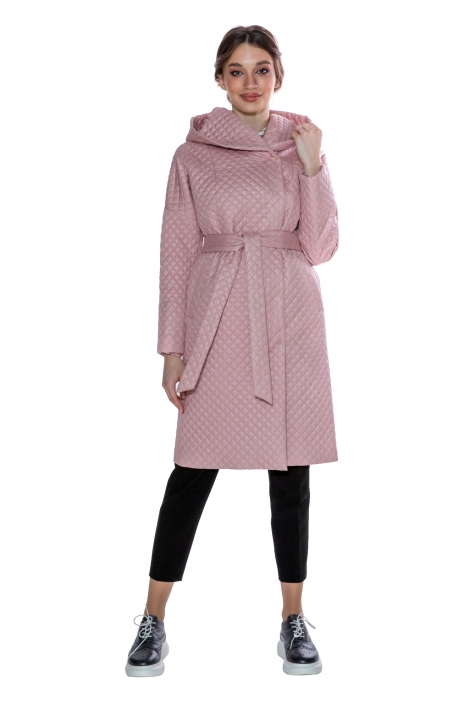 Женское пальто из текстиля с капюшоном 8013706