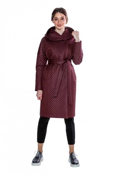 Женское пальто из текстиля с капюшоном 8013708