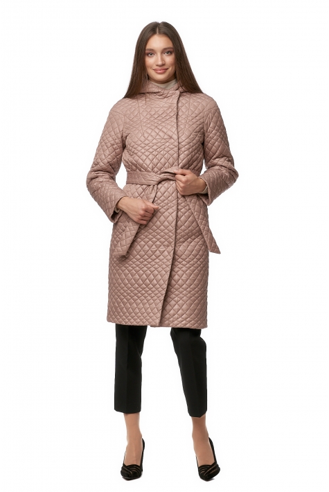 Женское пальто из текстиля с капюшоном 8013735