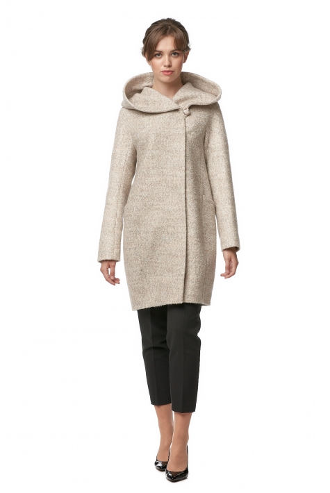 Женское пальто из текстиля с капюшоном 8013763