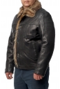 Мужская кожаная куртка из натуральной кожи на меху с воротником, отделка енот 8014370-2