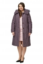 Женское пальто из текстиля с капюшоном, отделка песец 8015980-2