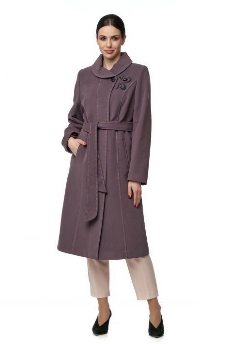 Женское пальто из текстиля с воротником 8016009