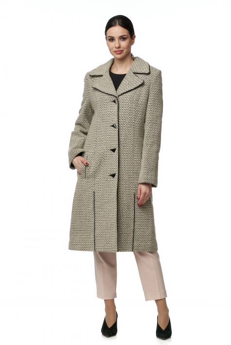 Женское пальто из текстиля с воротником 8016135