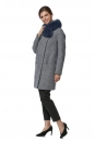 Женское пальто из текстиля с воротником, отделка песец 8017649
